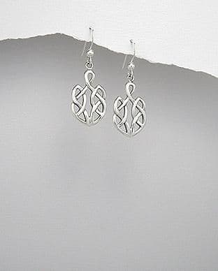 925 Sterling Silver Celtic Design Drop Earrings
